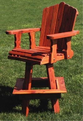 Amish Made Red Cedar Wood Outdoor Swivel Stool