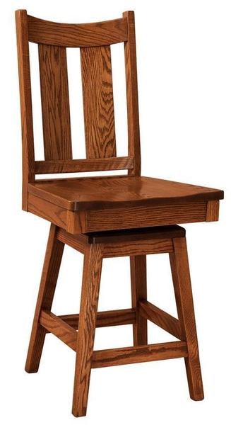 Amish Heritage Modern Mission Solid Wood Swivel Counter and Bar Stool