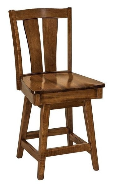 Amish V-Back Counter and Bar Stool with Swivel