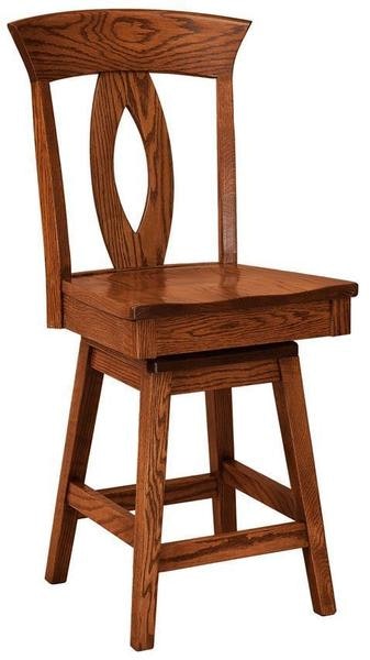 Amish Stockton Solid Wood Swivel Counter and Bar Stool