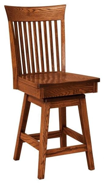 Amish Patricks Vertical Slat High Back Counter and Bar Stool with Swivel