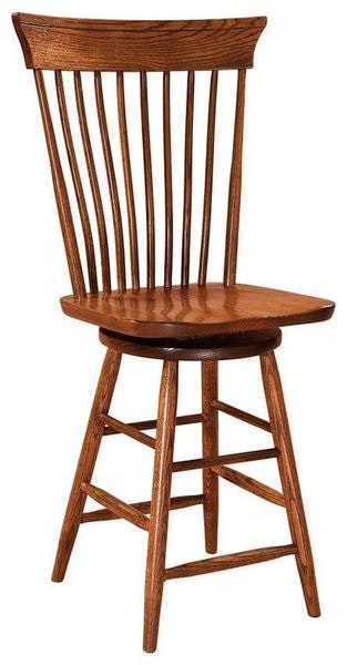 Amish Country Windsor Solid Wood Swivel Counter and Bar Stool