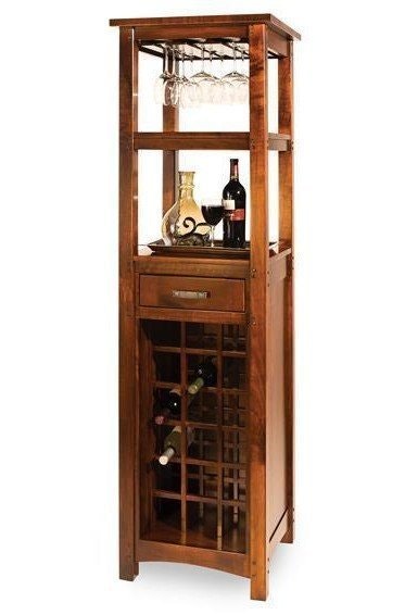 Amish Ascot Wine Storage Cabinet Tower
