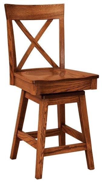 Vintage Farmhouse Bar Stool with Back