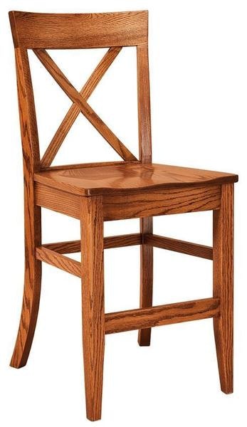 Amish French Country Farmhouse Cross Back Counter and Bar Stool