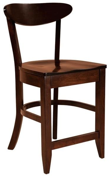 Amish Solid Wood Mid-Century Modern Counter and Bar Stool