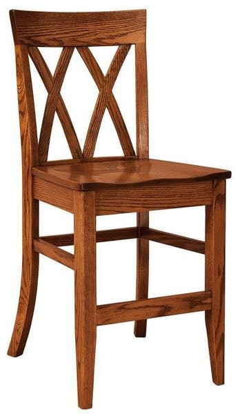 Amish Solid Wood Double X-Back Counter and Bar Stool