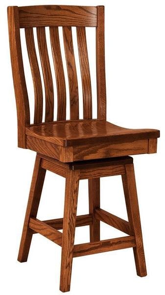 Amish Hopewell Mission Solid Wood Counter and Bar Stool with Swivel