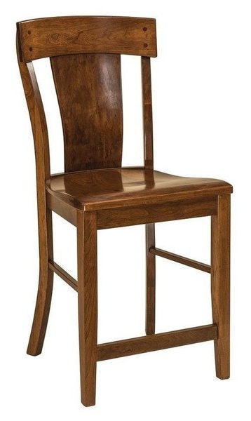 Amish Saltville Solid Wood Single Slat Back Counter and Bar Stool