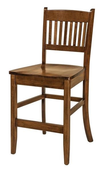 Amish Transitional Solid Wood Counter and Bar Stool