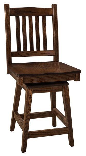 Amish Pearisburg Mission Solid Wood Swivel Counter and Bar Stool