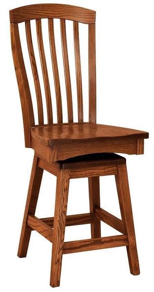 Amish Cloverdale Solid Wood Counter and Bar Stool with Swivel