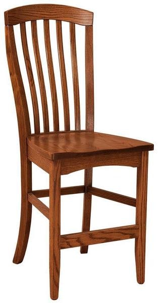 Amish Cloverdale Contoured High Back Counter and Bar Stool