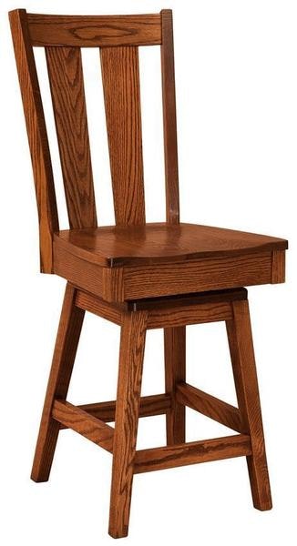 Amish Altavista Solid Wood Counter and Bar Stool with Swivel