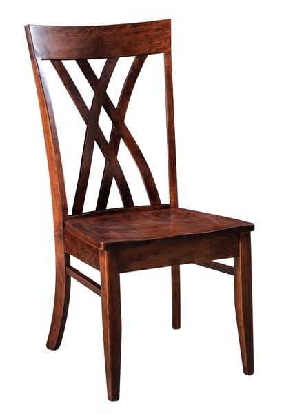 Amish Dahlgren Double Cross Back Solid Wood Dining Chair
