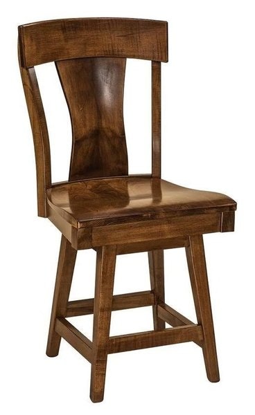 Amish Bridgeport Curved Back Splat Counter and Bar Stool with Swivel