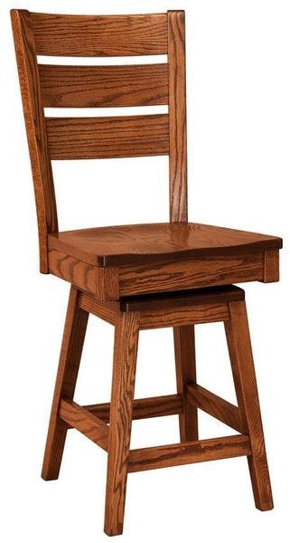 Amish Newington Ladder-Back Counter and Bar Stools with Swivel