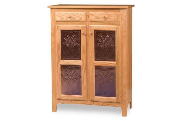 Amish 35" Classic Pie Safe Cabinet - Double Doors and Drawers