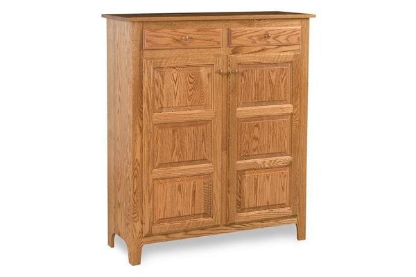 Amish 43" Classic Pie Safe Cabinet - Double Doors and Drawers