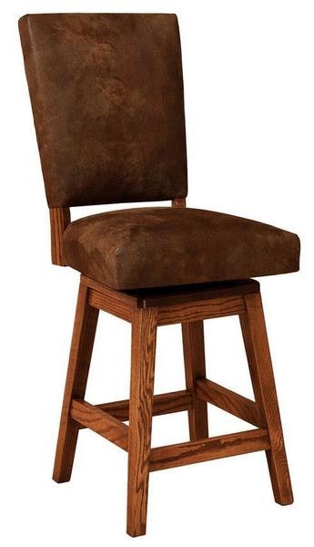 Amish Groveton Upholstered Parsons Counter and Bar Stool with Swivel