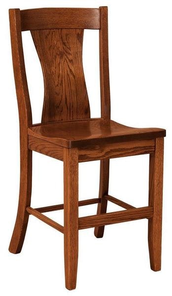 Amish Long Beach Solid Wood Splat Back Counter and Bar Stool