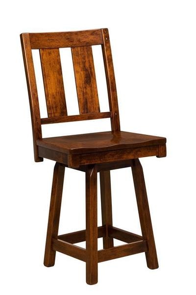 Amish KL Adams Mission Swivel Counter and Bar Stool