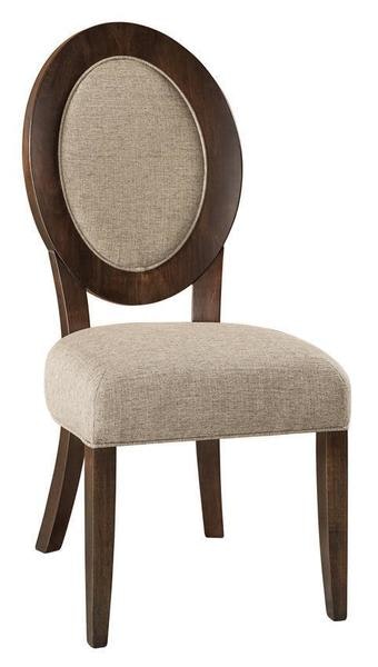 Amish Clarkesville French Country Round Back Upholstered Dining Chair