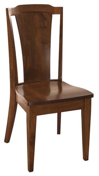 Amish Cold Brook Dining Chair with single curved plank centered in back