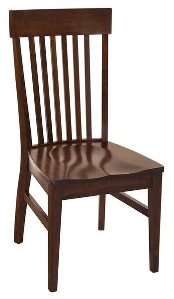 Amish Essex Dining Chair with 6 centered spindles dark stain no arms