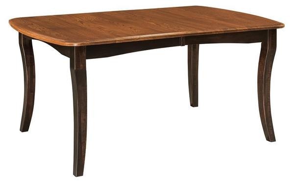 Amish Handcrafted Plano Rectangular Saber Style Leg Dining Table