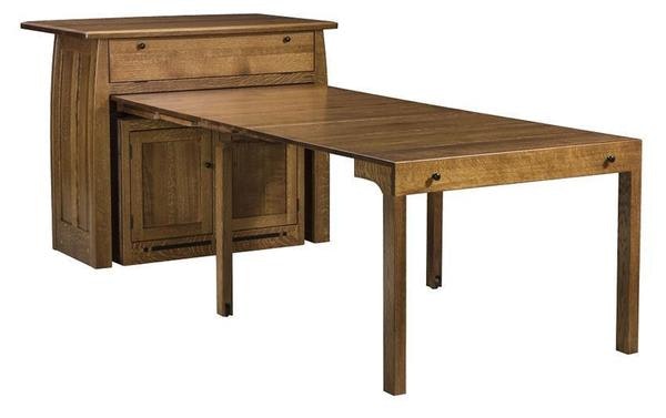 Amish Spring Lake Mission Kitchen Island with Extending Table