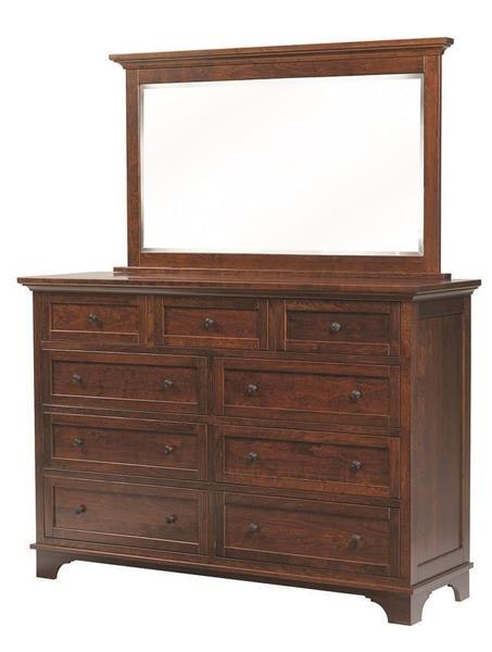 Amish Transitional Solid Wood Tall Dresser with Optional Mirror