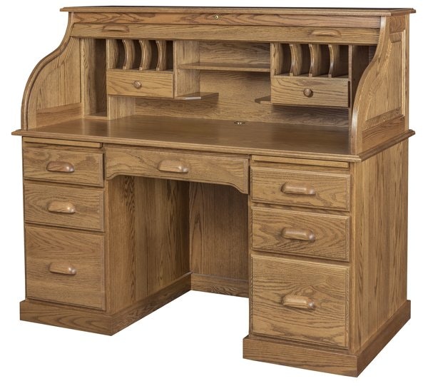 Amish 56" Rolltop Desk with Raised Panel Sides