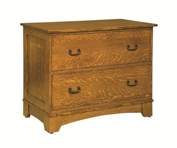 Amish Noble Mission Lateral File Cabinet with Optional Topper