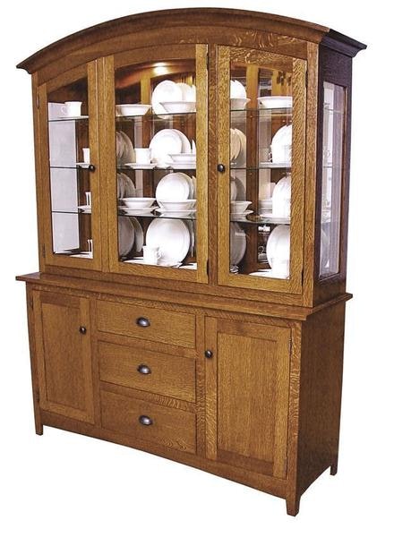 Amish Philbrook Mission Dining Hutch with Arch Top