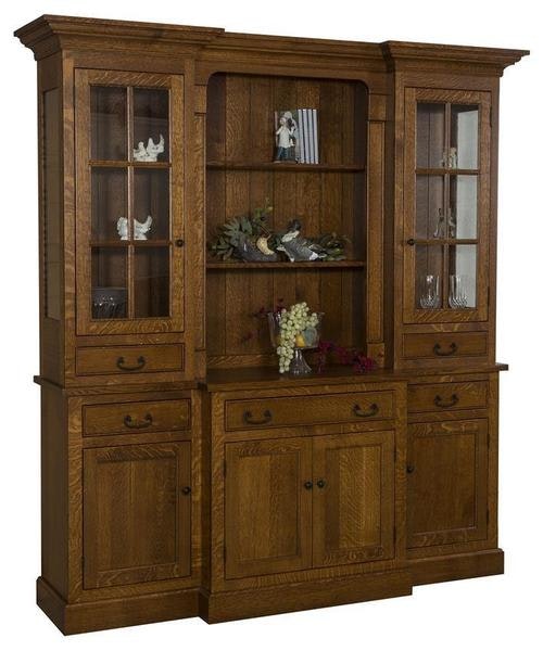 Amish Thuma Solid Wood China Cabinet Dining Room 3-Door Hutch