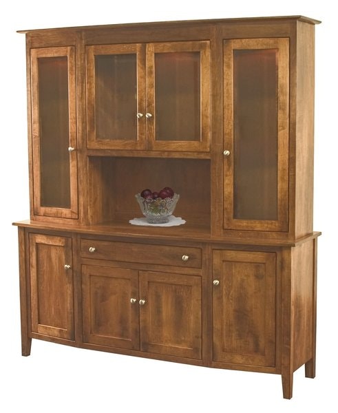 Amish Breuer Custom Hardwood Buffet and Hutch Cabinet