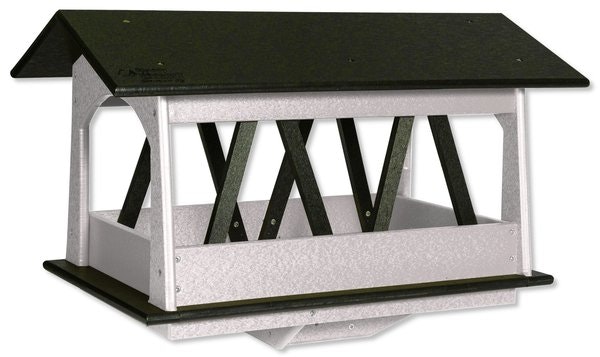 Amish Poly Covered Bridge Post Mount Bird Feeder