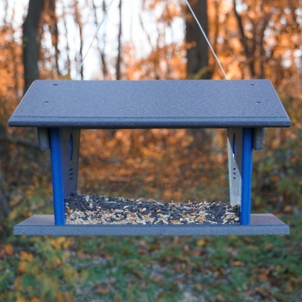 Amish Hanging Bluebird Mealworm Feeder - Made from Recycled Plastic Poly Lumber