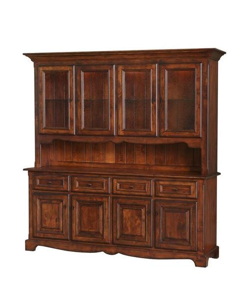 Amish Grafton 81 Dining Hutch shown in Brown Maple Wood with Antiquated Boston Stain