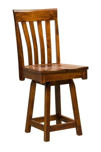 Amish Plano Solid Wood Swivel Counter and Bar Stool