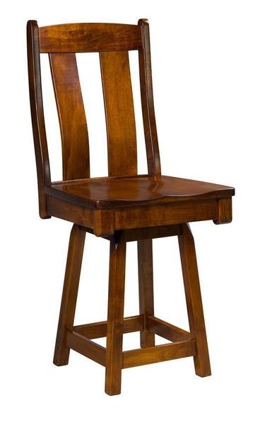 Amish JB Walsh Solid Wood Swivel Counter and Bar Stool