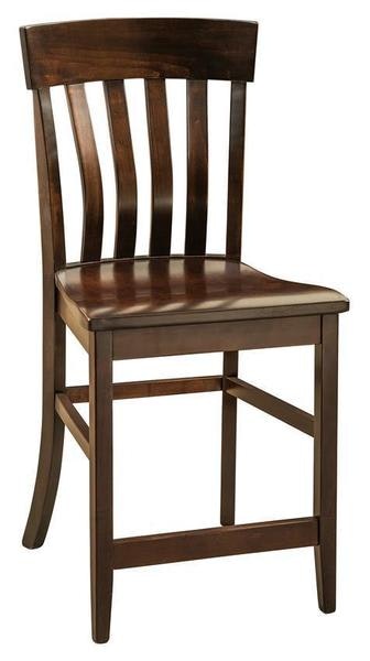 Amish Parker Solid Wood Slat Back Counter and Bar Stool