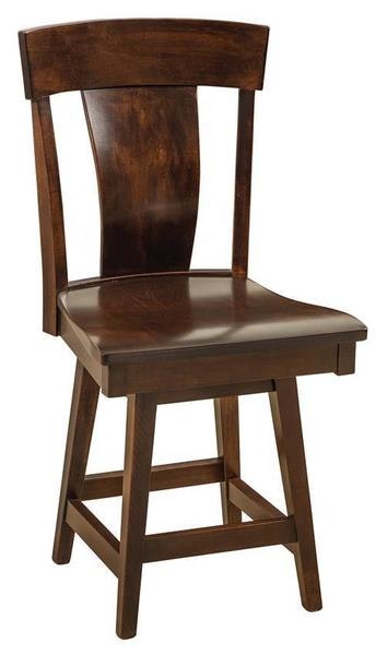 Amish East Highlands Solid Wood Swivel Counter and Bar Stool