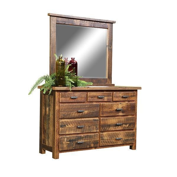 Amish Reclaimed Wood Farmhouse Dresser with Optional Mirror