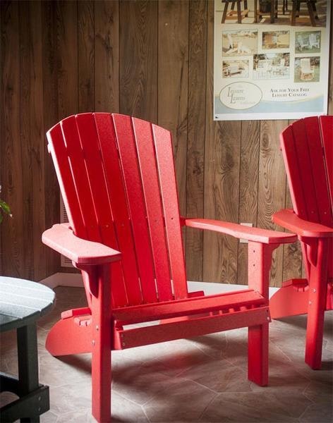 Amish Leisure Lawns Red Poly Adirondack Chair - Quick Ship