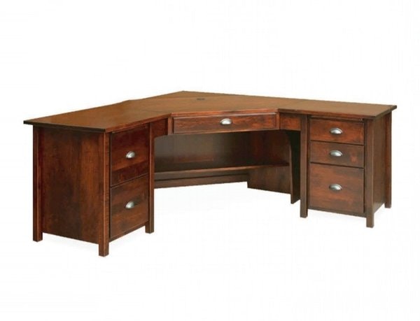 Amish made solid wood corner desk