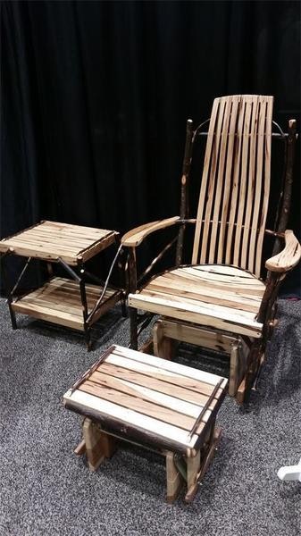American Rustic Hickory Glider Rocker