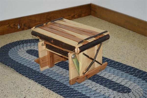 American Rustic Hickory Gliding Ottoman