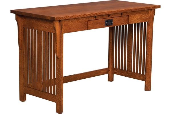 The Mission Style Rockford Writing Desk Handcrafted From QSWO Wood with Michaels Cherry Finish